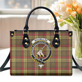 MacMillan Old Weathered Tartan Crest Leather Handbag