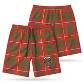 Bruce Modern Tartan Crest Men's Beach Shorts