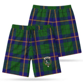 Carmichael Modern Tartan Crest Men's Beach Shorts