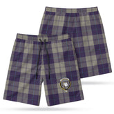 Cunningham Dress Blue Dancers Tartan Crest Men's Beach Shorts