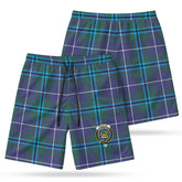 Douglas Modern Tartan Crest Men's Beach Shorts