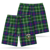 Duncan Modern Tartan Crest Men's Beach Shorts