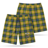 Fraser (of Lovat) Yellow Tartan Crest Men's Beach Shorts