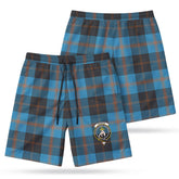 Garden Tartan Crest Men's Beach Shorts