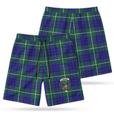 Hamilton Hunting Modern Tartan Crest Men's Beach Shorts