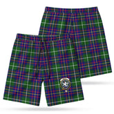 Inglis Modern Tartan Crest Men's Beach Shorts