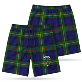 MacEwan Modern Tartan Crest Men's Beach Shorts