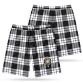 MacFarlane Black - White Tartan Crest Men's Beach Shorts