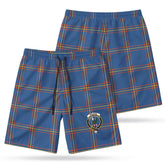 McLaine of Loch Buie Hunting Ancient Tartan Crest Men's Beach Shorts