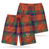 Nicolson Ancient Old Tartan Crest Men's Beach Shorts