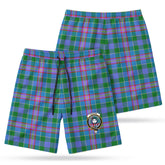 Pitcairn Hunting Tartan Crest Men's Beach Shorts