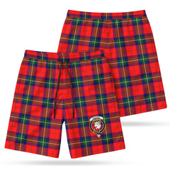 Ruthven Modern Tartan Crest Men's Beach Shorts