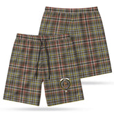 Scott Green Weathered Tartan Crest Men's Beach Shorts
