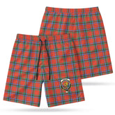 Sinclair Ancient Tartan Crest Men's Beach Shorts