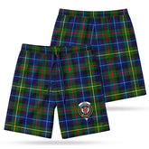 Smith Modern Tartan Crest Men's Beach Shorts