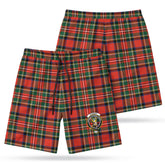 Stewart Royal Modern Tartan Crest Men's Beach Shorts