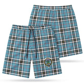 Thomson Blue Tartan Crest Men's Beach Shorts