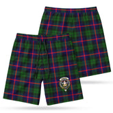 Urquhart Modern Tartan Crest Men's Beach Shorts