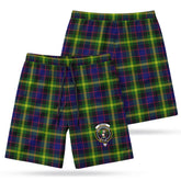 Watson Modern Tartan Crest Men's Beach Shorts