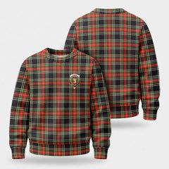 Stewart Black Tartan Crest Sweater
