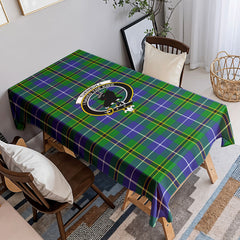 Turnbull Hunting Tartan Crest Tablecloth
