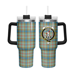 Balfour Blue Tartan Crest 40 oz Insulated Tumbler with Handle