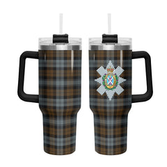 Black Watch Weathered Tartan Crest 40 oz Insulated Tumbler with Handle