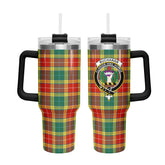 Buchanan Old Sett Tartan Crest 40 oz Insulated Tumbler with Handle