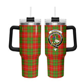 Burnett Ancient Tartan Crest 40 oz Insulated Tumbler with Handle