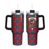 Byres Tartan Crest 40 oz Insulated Tumbler with Handle