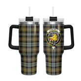 Campbell Argyll Weathered Tartan Crest 40 oz Insulated Tumbler with Handle