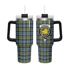 Campbell Faded Tartan Crest 40 oz Insulated Tumbler with Handle