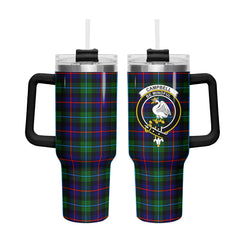 Campbell of Cawdor Modern Tartan Crest 40 oz Insulated Tumbler with Handle