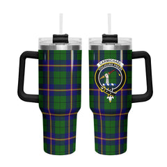 Carmichael Modern Tartan Crest 40 oz Insulated Tumbler with Handle