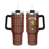 Cumming Hunting Weathered Tartan Crest 40 oz Insulated Tumbler with Handle