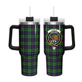 Leslie Hunting Tartan Crest 40 oz Insulated Tumbler with Handle