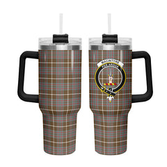 MacIntyre Hunting Weathered Tartan Crest 40 oz Insulated Tumbler with Handle