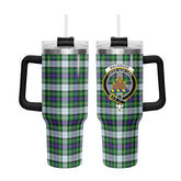 MacKenzie Dress Modern Tartan Crest 40 oz Insulated Tumbler with Handle