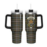 MacKenzie Weathered Tartan Crest 40 oz Insulated Tumbler with Handle