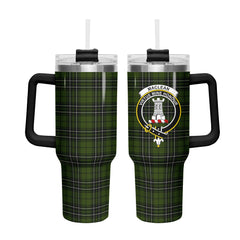 MacLean Hunting Tartan Crest 40 oz Insulated Tumbler with Handle