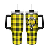 MacLeod of Lewis Modern Tartan Crest 40 oz Insulated Tumbler with Handle