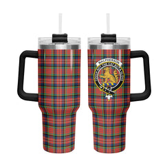 MacPherson Ancient Tartan Crest 40 oz Insulated Tumbler with Handle