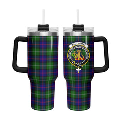 MacThomas Modern Tartan Crest 40 oz Insulated Tumbler with Handle