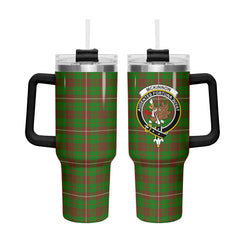 McKinnon Hunting Modern Tartan Crest 40 oz Insulated Tumbler with Handle