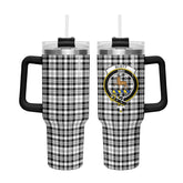 Scott Black & White Modern Tartan Crest 40 oz Insulated Tumbler with Handle