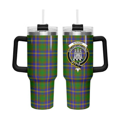 Strang (or Strange) Tartan Crest 40 oz Insulated Tumbler with Handle