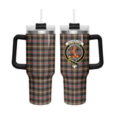 Sutherland Weathered Tartan Crest 40 oz Insulated Tumbler with Handle