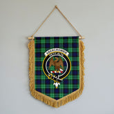 Abercrombie Tartan Crest Wall Hanging Banner - Wood Pole