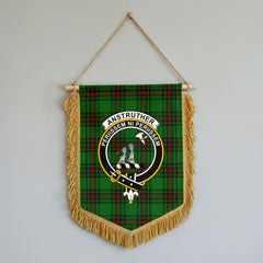 Anstruther Tartan Crest Wall Hanging Banner - Wood Pole