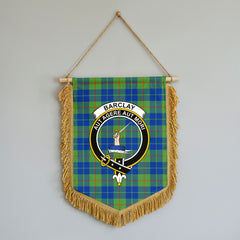 Barclay Hunting Ancient Tartan Crest Wall Hanging Banner - Wood Pole